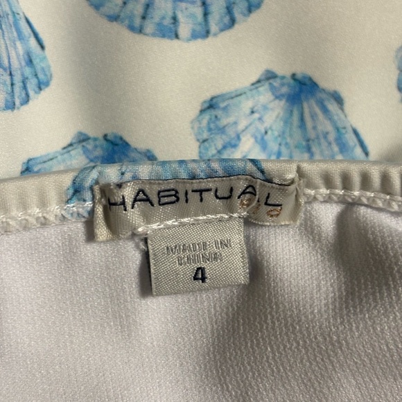 New Habitual Girl's Fiji Cool Blue Sea Shell Puff Sleeve One Piece Swimsuit - 4 - Picture 5 of 5